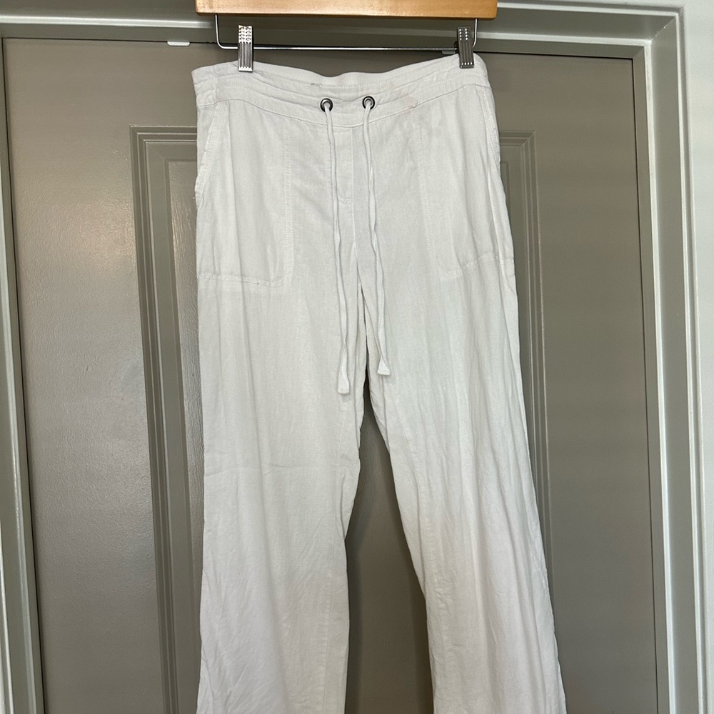 Per Se White Linen Pants